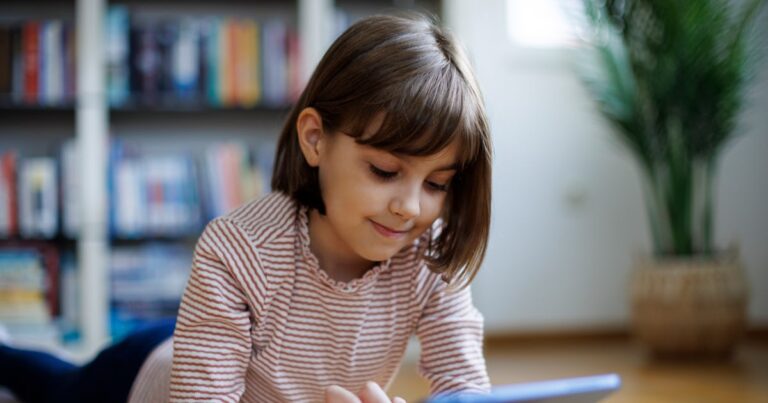 cute little girl reading