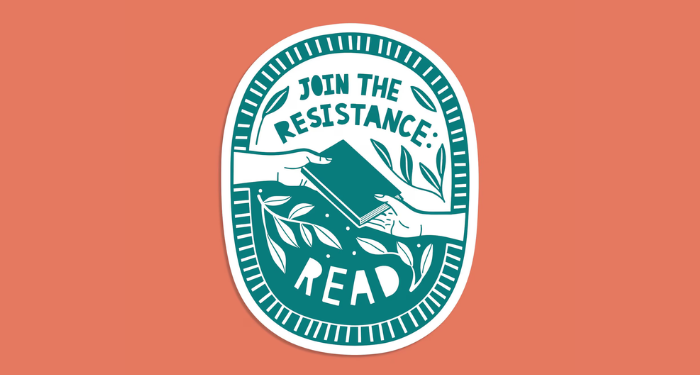 join the resistance. read. sticker